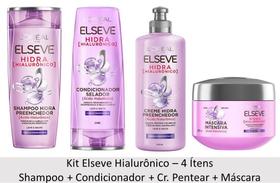 Kit Elseve Hidra Hialuronico Shampoo + Condicionador + Cr. Pentear + Máscara