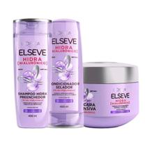 Kit Elseve Hidra Hialurônico Shampoo + Condicionador + Creme de Tratamento