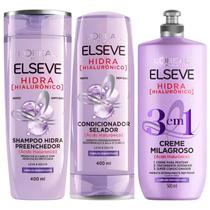 Kit Elseve Hidra Loreal Paris Acido Hialurônico 400ml Hydra Kit Elseve Hidra Loreal Paris Acido Hialurônico 400ml Hydra