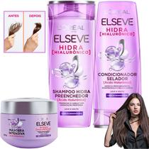 Kit Elseve Hidra Loreal Paris Acido Hialurônico 400ML Tratamento Intensivo Hidratação Antifriz Kit Elseve Hidra Loreal Paris Acido Hialurônico 400ML Tratamento Intensivo Hidratação Antifriz