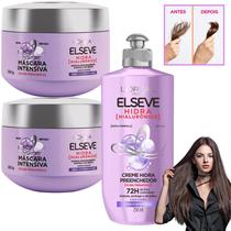 Kit Elseve Hidra Loreal Paris Acido Hialurônico Creme Intensivo Hidratação Antifrizz