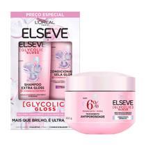 Kit Elseve Kit Shampoo 375ml + Condicionador 170ml e Creme De Tratamento Glycolic Gloss 300g