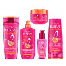 Kit Elseve Liso dos Sonhos 400ml Sh+Cond+Pentear+Trat+Serum
