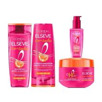 Kit Elseve Liso Dos Sonhos - Sh + Cond 400ml + Sérum + Mascara
