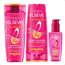 Kit Elseve Liso Dos Sonhos: Shampoo, Condicionador 400ml e Sérum Leave-In 100ml