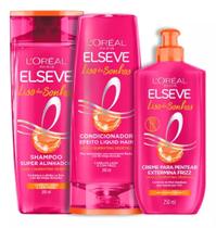 Kit Elseve Liso Dos Sonhos Shampoo, Condicionador E Creme