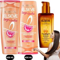 Kit Elseve Longo Dos Sonhos Anti-Corte Oleo Extraordinario