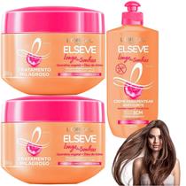 Kit Elseve Longo dos Sonhos Creme Loreal Paris Tratamento Milagroso Creme para Pentear Anti Corte