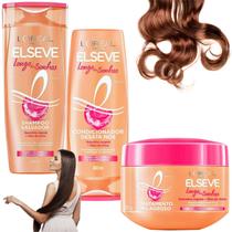 Kit Elseve Longo dos Sonhos Tratamento Milagroso Loreal Paris 400 ml Mascara Repara os ultimos 3 cm Kit Elseve Longo dos Sonhos Tratamento Milagroso Loreal Paris 400 ml Mascara Repara os ultimos 3 cm
