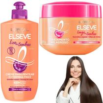 Kit Elseve Loreal Liso Dos Sonhos Longo Milagroso Creme Masc