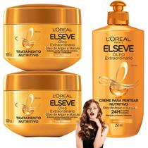 Kit Elseve Óleo Extraordinário Creme Cabelos Dos Sonhos 300G