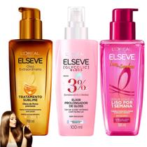 Kit Elseve Óleo Extraordinário Elixir Gloss Sérum Leave In Liso dos Sonhos Antifrizz Acidificante Kit Elseve Óleo Extraordinário Elixir Gloss Sérum Leave In Liso dos Sonhos Antifrizz Acidificante