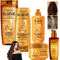 Kit Elseve Óleo Extraordinário Loreal Paris Nutrição Cabelos Secos Creme de Tratamento Kit Elseve Óleo Extraordinário Loreal Paris Nutrição Cabelos Secos Creme de Tratamento