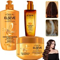 Kit Elseve Óleo Extraordinário Loreal Paris Nutrição Cabelos Secos Sonhos