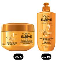 Kit Elseve Oleo Extraordinario Loreal Paris Tratamento Nutritivo Creme de Pentear Mascara Cabelos Secos