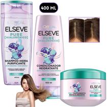 Kit Elseve Pure Acido Hialurônico Tratamento Reequilibrante Loreal Paris 400 ML