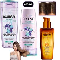 Kit Elseve Pure Óleo Extraordinário Acido Hialurônico Loreal Paris 400 ML