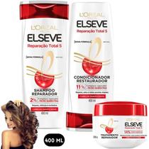 Kit Elseve Reparação Total 5 Loreal Paris Creme de Pentear Recuperação Cabelos Danificados Kit Elseve Reparação Total 5 Loreal Paris Creme de Pentear Recuperação Cabelos Danificados