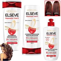 Kit Elseve Reparação Total 5 Loreal Paris Shampoo Condicionador Creme de Pentear 400 ML Kit Elseve Reparação Total 5 Loreal Paris Shampoo Condicionador Creme de Pentear 400 ML