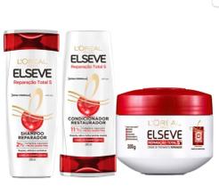 Kit Elseve Reparação Total 5 Shampoo + Condicionador + Creme de Tratamento