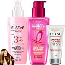 Kit Elseve Sérum Leave In Cicatri Renov Elixir Glycolic