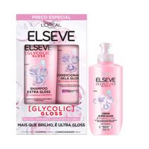 Kit Elseve Shampoo 375ml + Condicionador 170ml + Creme De Pentear Glycolic Gloss 250ml Kit Elseve Shampoo 375ml + Condicionador 170ml + Creme De Pentear Glycolic Gloss 250ml