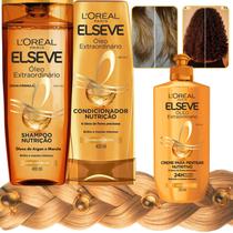 Kit Elseve Shampoo Condic Creme Pentear Oleo Extraordinario
