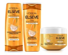 Kit Elseve Shampoo Condicionador 200 ml + Mascara Tratamento Oleo Extraordinario