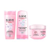 Kit Elseve Shampoo Condicionador 400 ml + Mascara Tratamento Glycolic Gloss