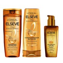 Kit elseve shampoo + condicionador + óleo extraordinário