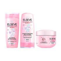 Kit Elseve Shampoo e Condicionador 200ml e Mascara Tratamento Glycolic Gloss 300g