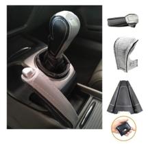 Kit em Couro Capa Manopla Câmbio Manual + Coifa e Alavanca Freio de Mão Honda New Civic 06 a 11