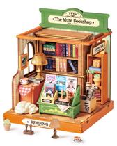 Kit em miniatura da livraria Mini Building House Rolife The Muse Kit em miniatura da livraria Mini Building House Rolife The Muse