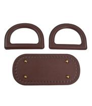 Kit em Pu Base e Alças para Bolsa de Croche Circulo Cor 30