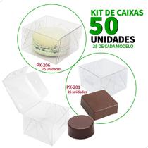 Kit Embalagem para Pão de Mel, Bem Casado, Macaron PX-201 e PX-206 Caixa de Acetato (25un) de cada medida Kit Embalagem para Pão de Mel, Bem Casado, Macaron PX-201 e PX-206 Caixa de Acetato (25un) de cada medida