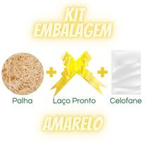 Kit Embalagem Saquinho de Presente Com Laço e Palha