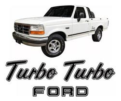Kit Emblema Adesivo Ford F1000 Turbo Em Preto F10002