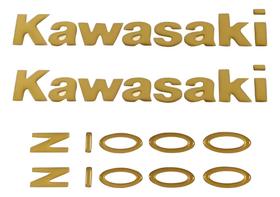 Kit Emblema Adesivo Resinado Compatível Kawasaki Z1000