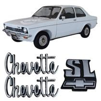 Kit emblema chevette tubarao sl 1973 até 1979 painel traseiro - 3 pcs