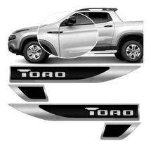 Kit Emblema Fiat Toro 2016 Até 2021 Lateral Resinado Adesivo
