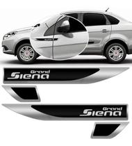 Kit Emblema Grand Siena 2013 A 2019 Lateral Resinado Adesivo