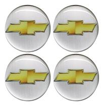 Kit Emblema Para Calota Resinado 4un Gm 48Mm Prata/ Dourado