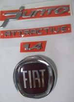 Kit Emblema Punto Attractive 1.4 Logo Mala Fiat Cromado - E2CR ACESSORIOS