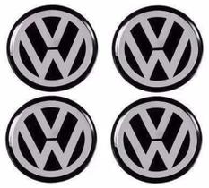 Kit Emblema Volkswagem Botom Calota Roda Resinado 48mm - Volkswagen