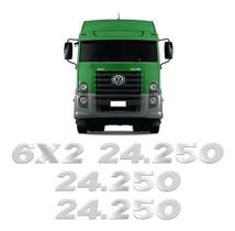 Kit Emblemas 24.250 6x2 Volkswagen Adesivo Cromado Resinado Kit Emblemas 24.250 6x2 Volkswagen Adesivo Cromado Resinado