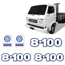 Kit Emblemas 8-100 Adesivos Caminhão Mwm Mod Original Branco