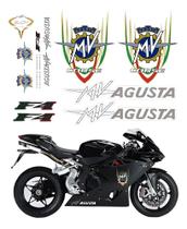 Kit Emblemas Adesivos Compatível MV Agusta F4 Preta Kit Emblemas Adesivos Compatível MV Agusta F4 Preta