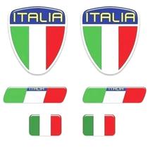 Kit Emblemas Adesivos Resinados Escudo Italia Lateral Grade Coluna Fiat Palio Siena Uno Strada Argo Cronos Mobi - Italia Ricambi Store