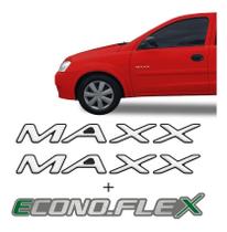 Kit Emblemas Corsa Maxx + Econoflex Adesivos Modelo Original