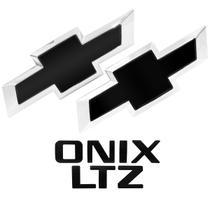 Kit Emblemas Do Onix Grade Mala e Letreiro Onix e LTZ Black Piano